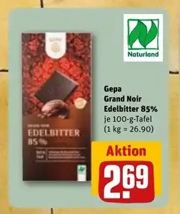 REWE DE GEPA Grand noir edelbitter 85% tilbud