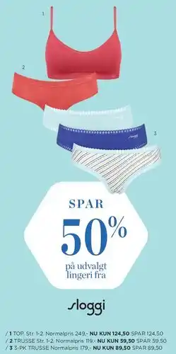 Salling Sloggi lingeri (top & trusse) tilbud