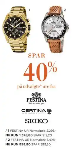 Salling Spar 40% på udvalgte ure tilbud
