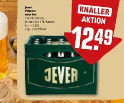 REWE DE JEVER Pilsener oder fun tilbud