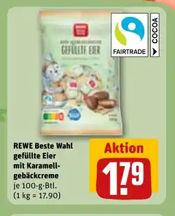 REWE DE REWE Beste wahl gefüllte eier mit karamell- gebäckcreme tilbud