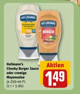 REWE DE HELLMANN'S Chunky burger sauce oder cremige mayonnaise tilbud