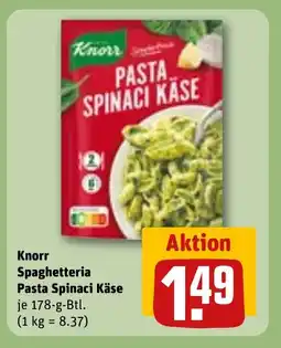 REWE DE KNORR Spaghetteria pasta spinaci käse tilbud