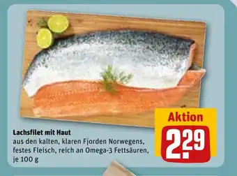 REWE DE Lachsfilet mit haut tilbud