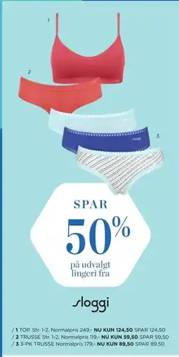 Salling SPAR 50% på udvalgt lingeri fra sloggi tilbud