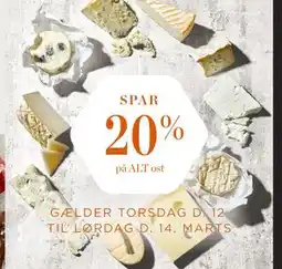 Salling SPAR. 20% på ALT ost tilbud