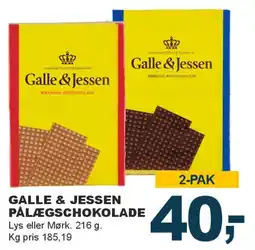 Let-Køb Galle & Jessen pålægschokolade tilbud
