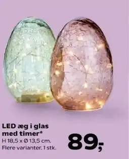 Kvickly LED æg i glas med timer tilbud