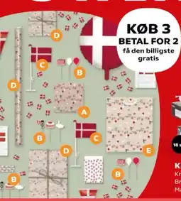 Kvickly Indpakning, kort, flag eller produkter med flag tilbud