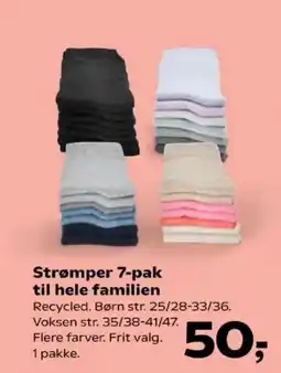 Kvickly Strømper 7-pak til hele familien tilbud