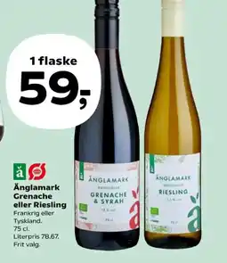 Kvickly Änglamark Grenache eller Riesling tilbud