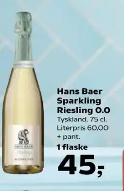 Kvickly Hans Baer Sparkling Riesling O.O tilbud