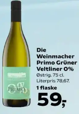 Kvickly Die Weinmacher Primo Grüner Veltliner 0% tilbud