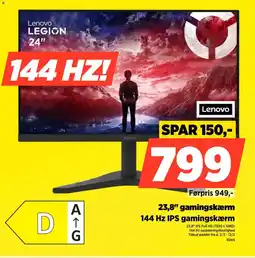 Power Lenovo 23,8" gamingskærm R24S tilbud