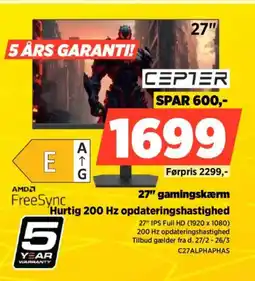 Power CEPTER 27" gamingskærm C27ALPHAPHAS tilbud
