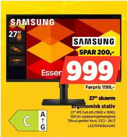 Power SAMSUNG 27" skærm LS27D400GAUXE tilbud