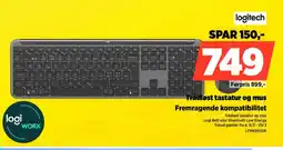 Power Logitech Trådløst tastatur og mus LTMK950GR tilbud