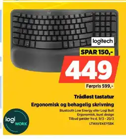 Power Logitech Trådløst tastatur LTWAVEKEYSBK tilbud