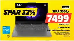 Power Lenovo LOQ Essential Jævn 144 Hz gamingskærm 83SC001AMX tilbud