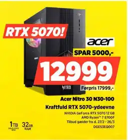 Power Acer Nitro 30 N30-100 DGE53EQ007 tilbud