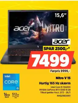 Power ACER Nitro V 15 NHQZ9ED001 tilbud
