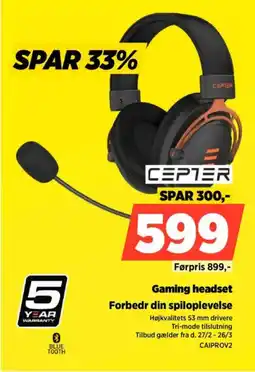 Power CEPTER Gaming headset CAIPROV2 tilbud