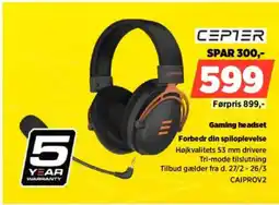 Power CEPTER Gaming headset CAIPROV2 tilbud