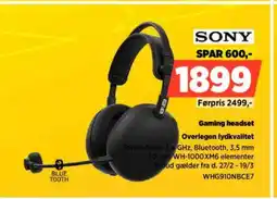 Power SONY Gaming headset WHG910NBCE7 tilbud
