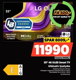 Power LG 55" 4K OLED Smart TV OLED55G54LW tilbud