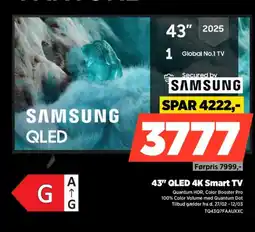 Power 43" QLED 4K Smart TV TQ43Q7FAAUXXC tilbud