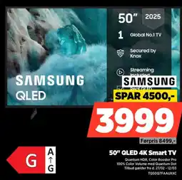 Power SAMSUNG 50" QLED 4K Smart TV TQ50Q7FAAUXXC tilbud