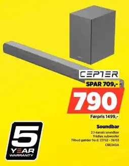 Power CEPTER 2.1-kanals soundbar CBE340A tilbud