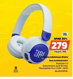 Power JBL Tradlose hovedtelefoner til børn JBLJR320BTBL tilbud