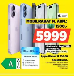 Power Apple iPhone 17 256 GB IP17256GBLK tilbud