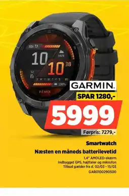 Power GARMIN Smartwatch GAR0100290500 tilbud