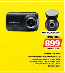 Power NEXTBASE 222XRWC bilkamera NBDVR222XRWC tilbud