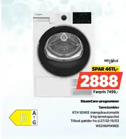 Power Whirlpool Tørretumbler WSD96MWBEE tilbud
