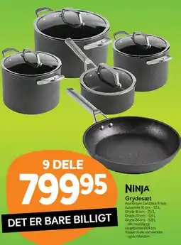 Din Isenkræmmer NINJA Grydesæt (9 dele) tilbud