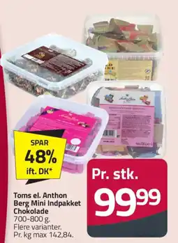 Fleggaard Toms el. anthon berg mini indpakket chokolade tilbud