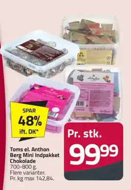 Fleggaard Toms el. anthon berg mini indpakket chokolade tilbud
