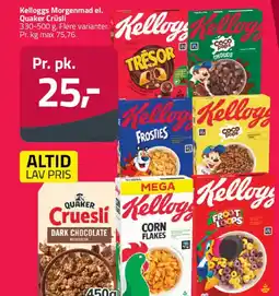 Fleggaard Kelloggs morgenmad el. quaker crüsli tilbud