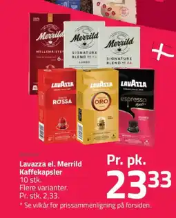 Fleggaard Lavazza el. merrild kaffekapsler tilbud