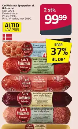 Fleggaard CARL VOLLSTEDT Spegepølser el. guldsardel tilbud