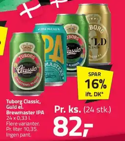 Fleggaard TUBORG Classic, guid el. brewmaster ipa tilbud