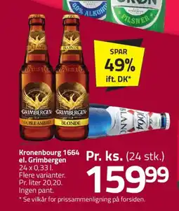 Fleggaard Kronenbourg 1664 el. grimbergen tilbud