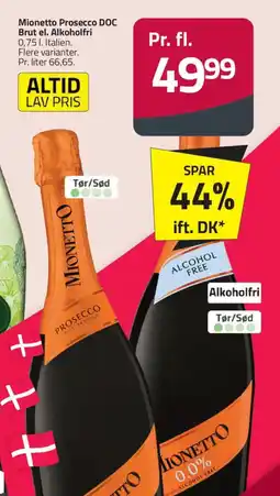 Fleggaard MIONETTO Prosecco doc brut el. alkoholfri tilbud