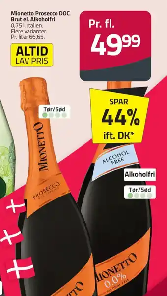 Fleggaard MIONETTO Prosecco doc brut el. alkoholfri tilbud