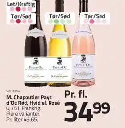 Fleggaard M. chapoutier pays d'oc rød, hvid el. rosé tilbud
