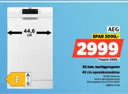 Power AEG 45 cm opvaskemaskine FBB62417ZW tilbud