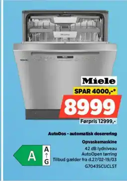 Power Miele Opvaskemaskine G7043SCUCLST tilbud